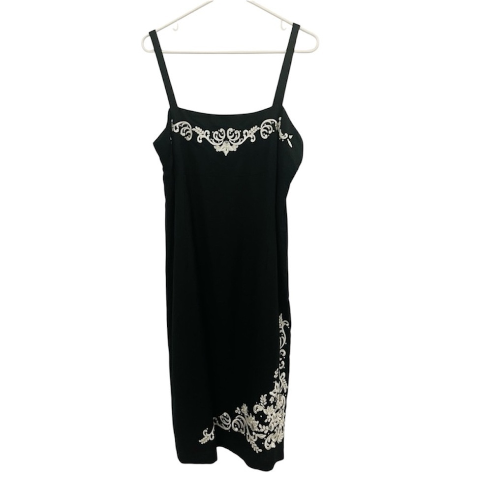 Yves Cossette Depeche Linen blend Embroidered Dress Size 12